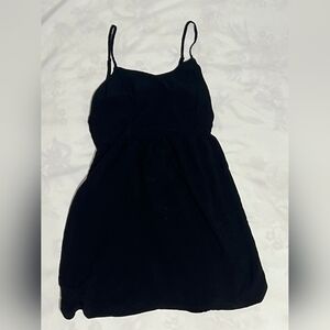 Divided Black Midi Dress
